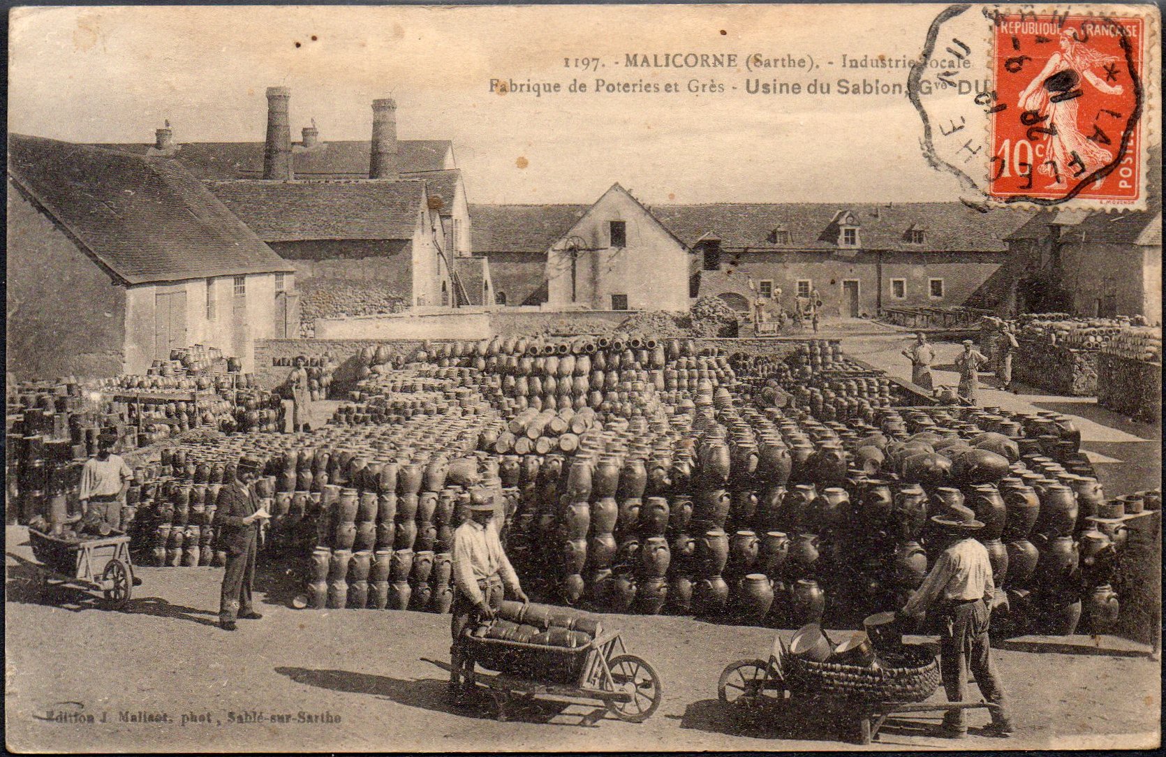 Obliteration ferroviaire / chemin de fer 'La Flèche au Mans ', August 1916 : Malicorne